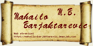 Mahailo Barjaktarević vizit kartica
